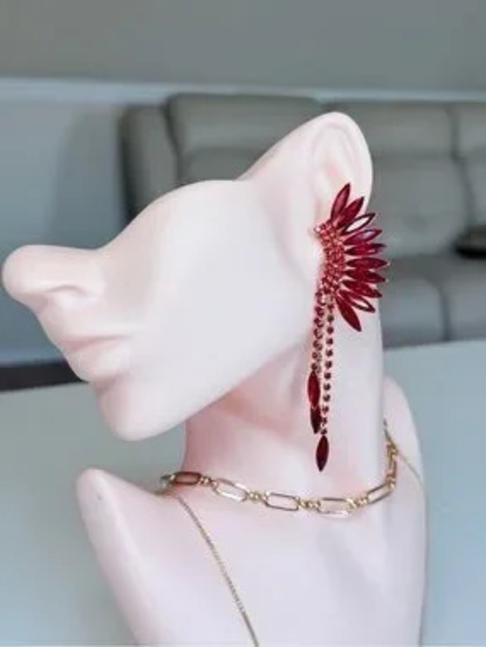 Ruby Red Crystals Earrings